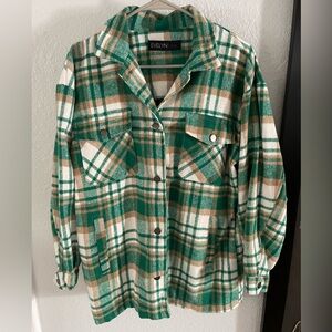 Green Oversized Flannel Jacket